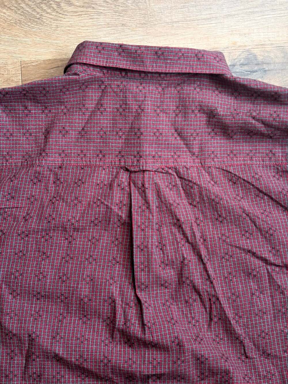 Carbon 2 Cobalt Men's XL maroon Black gray Geometric Textured  Button Up Shirt - Picture 4 of 9